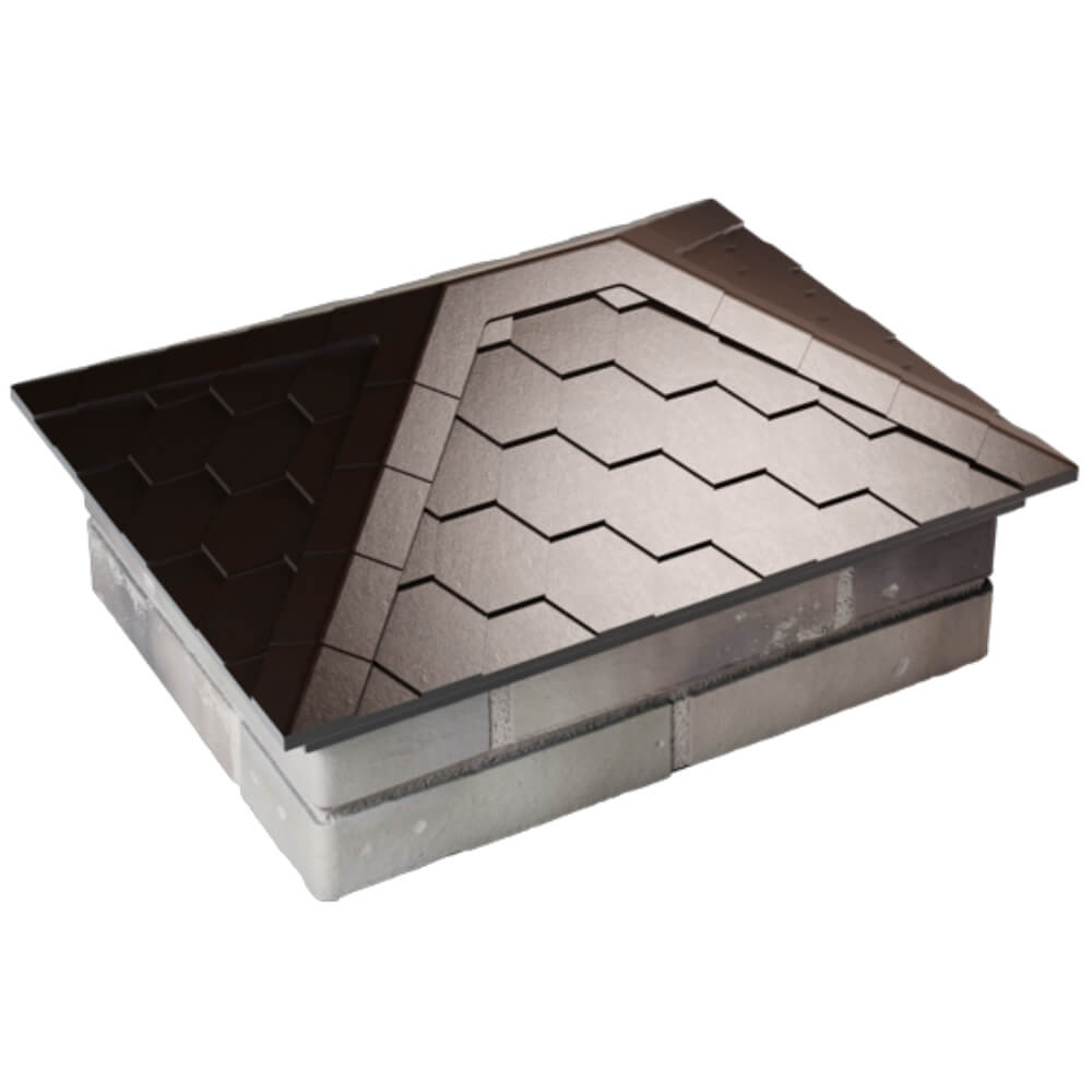 Колпак Zking Эверест Коричневый на столб 2х1.5 кирпича (520х390мм) Рязань фото