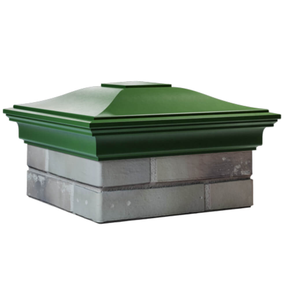 Колпак Zking Монблан Зеленый на столб 1.5х1.5 кирпича (385х385мм) в Рязани фото