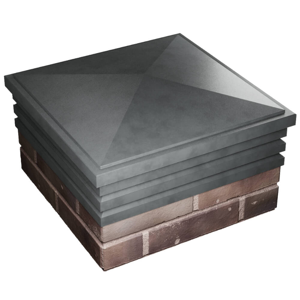 Колпак Zking Бона ХайТек Серый на столб 2х2 кирпича (513х513мм) в Рязани фото