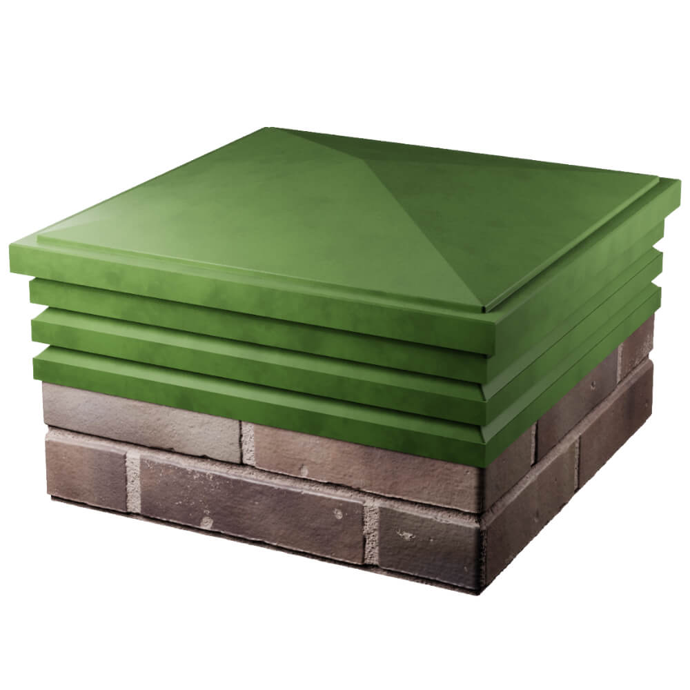 Колпак Zking Бона ХайТек Зеленый на столб 2х2 кирпича (513х513мм) в Рязани фото