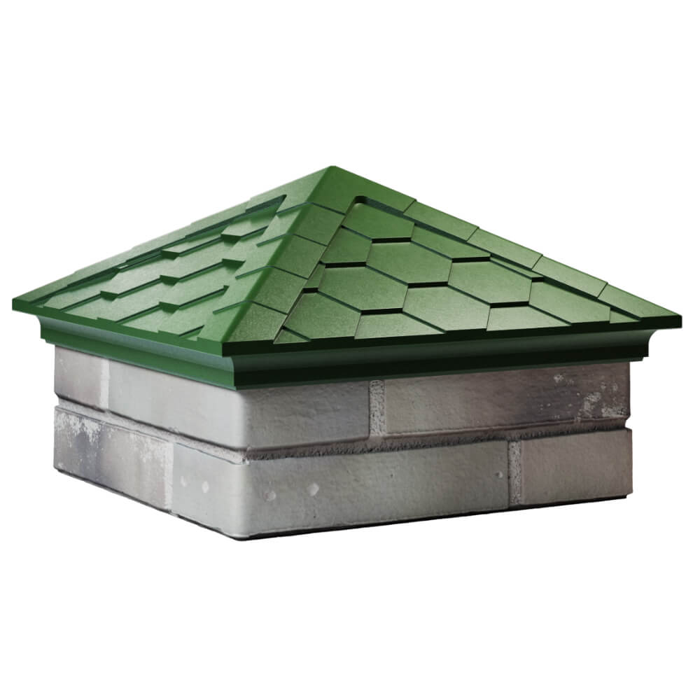 Колпак Zking Эверест Зеленый на столб 1.5х1.5 кирпича (390х390мм) в Рязани фото