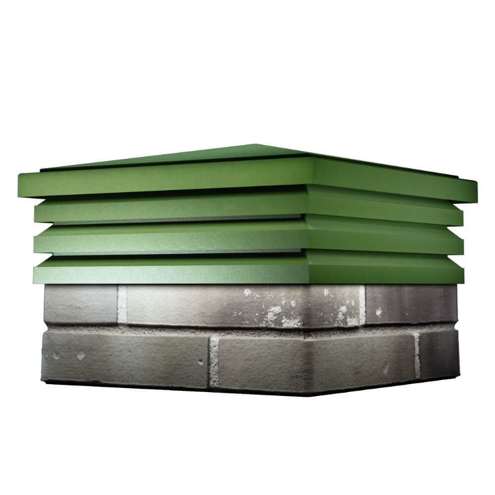 Колпак Zking Бона ХайТек Зеленый на столб 1.5х1.5 кирпича (385х385мм) в Рязани фото