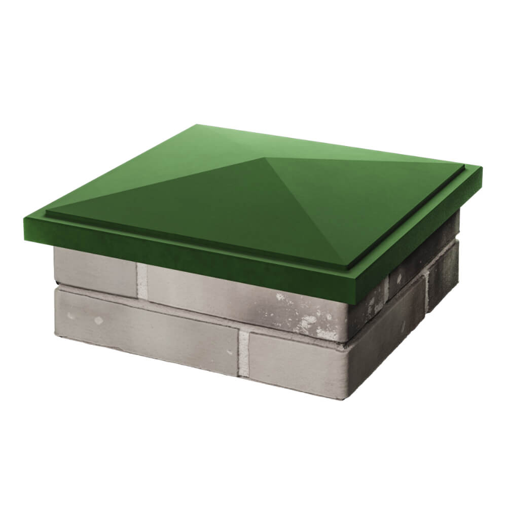 Колпак Zking БонаМоно Зеленый на столб 1.5х1.5 кирпича (385х385, 400х400мм) в Рязани фото