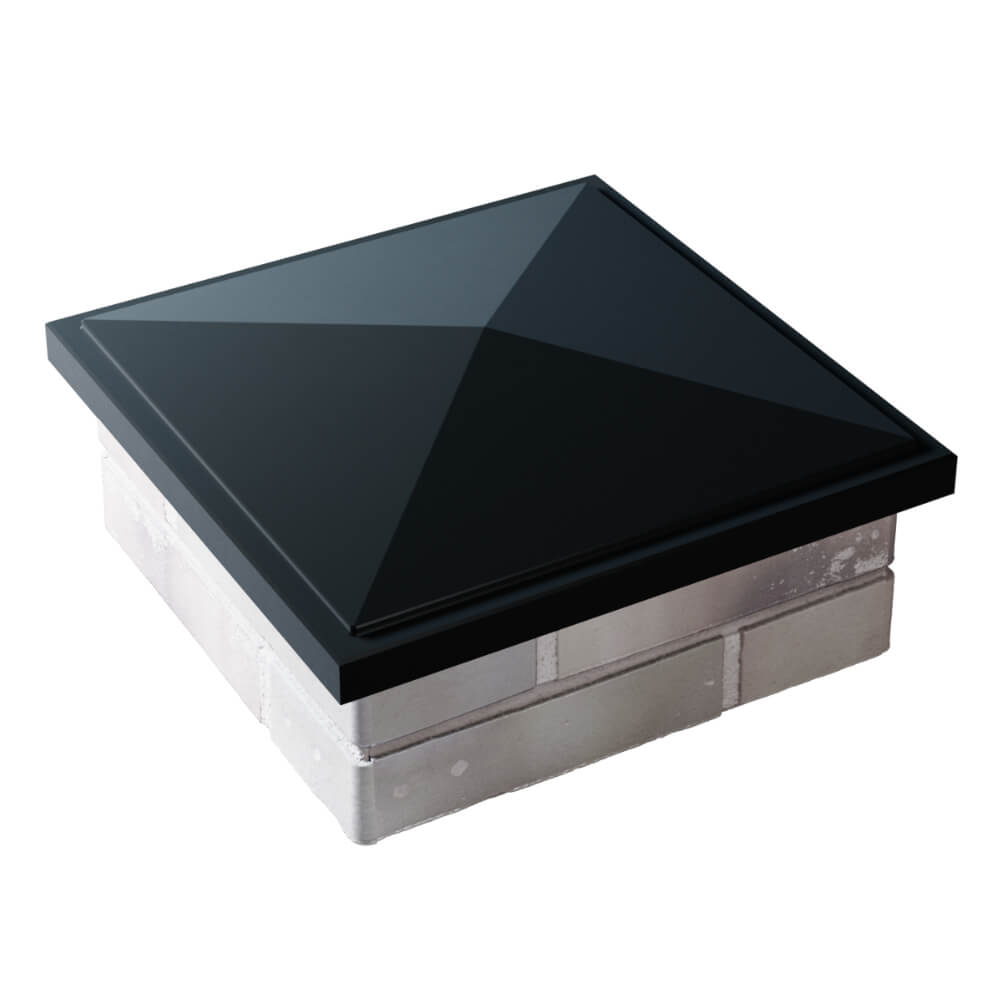 Колпак Zking БонаМоно Черный на столб 1.5х1.5 кирпича (385х385, 400х400мм) в Рязани фото