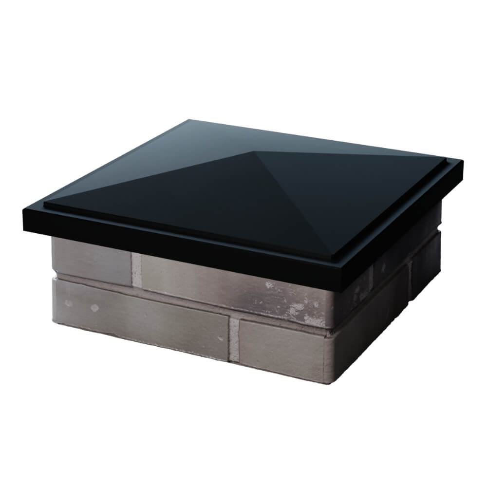 Колпак Zking БонаМоно Черный на столб 1.5х1.5 кирпича (385х385, 400х400мм) в Рязани фото