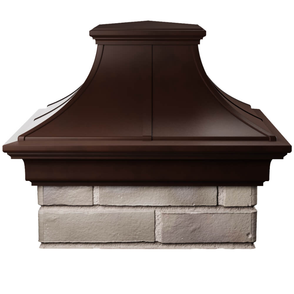Колпак Zking Монблан Премиум Коричневый на столб 1.5х1.5 кирпича (385х385мм) Рязань фото