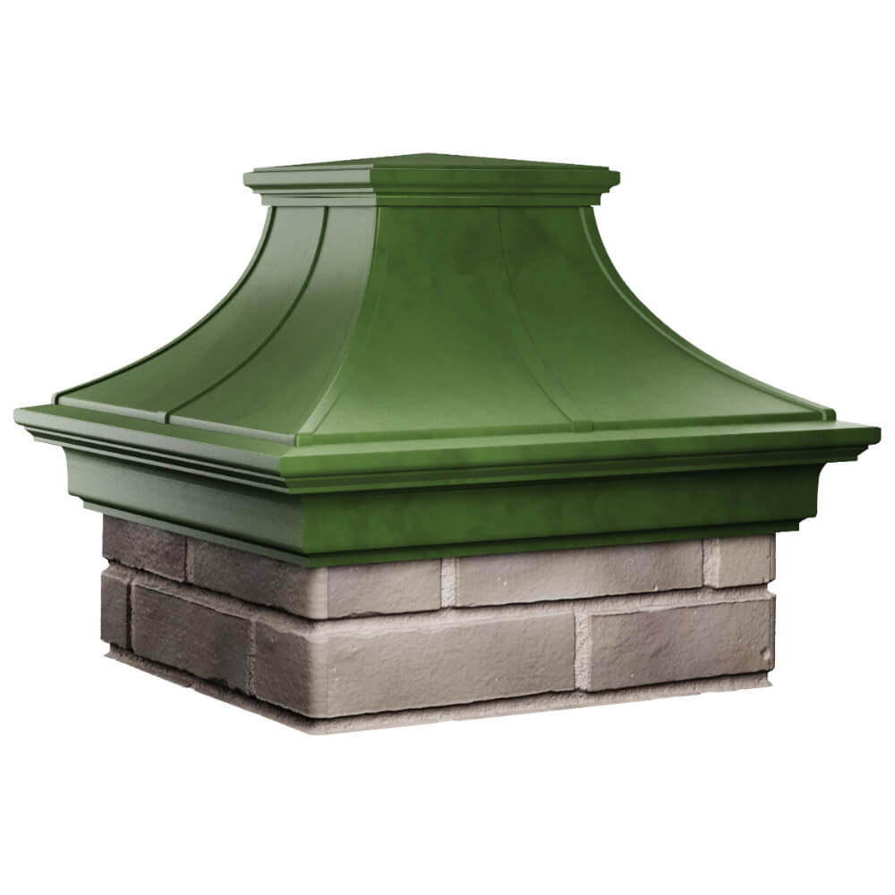Колпак Zking Монблан Премиум Зеленый на столб 1.5х1.5 кирпича (385х385мм) в Рязани фото