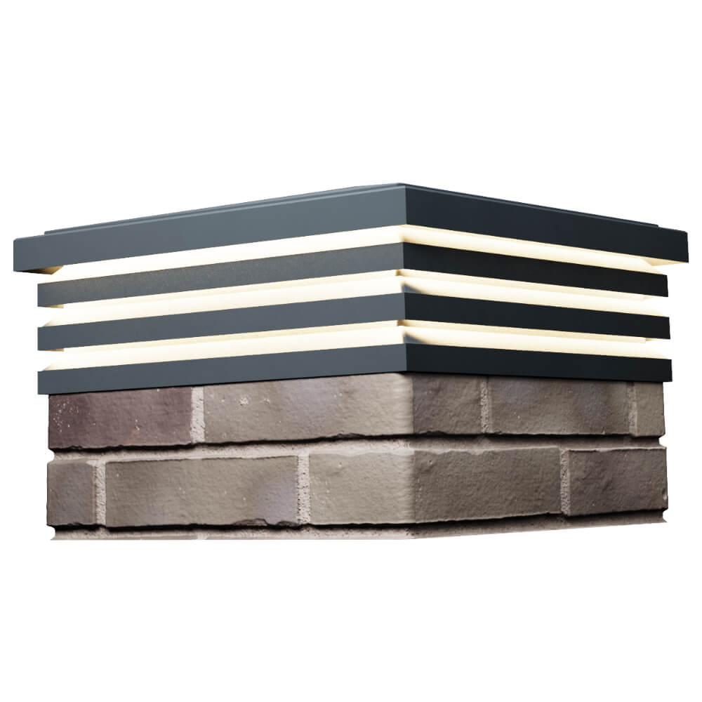 Колпак Zking Бона ХайТек Серый на столб 1.5х1.5 кирпича (385х385мм) с подсветкой в Рязани фото