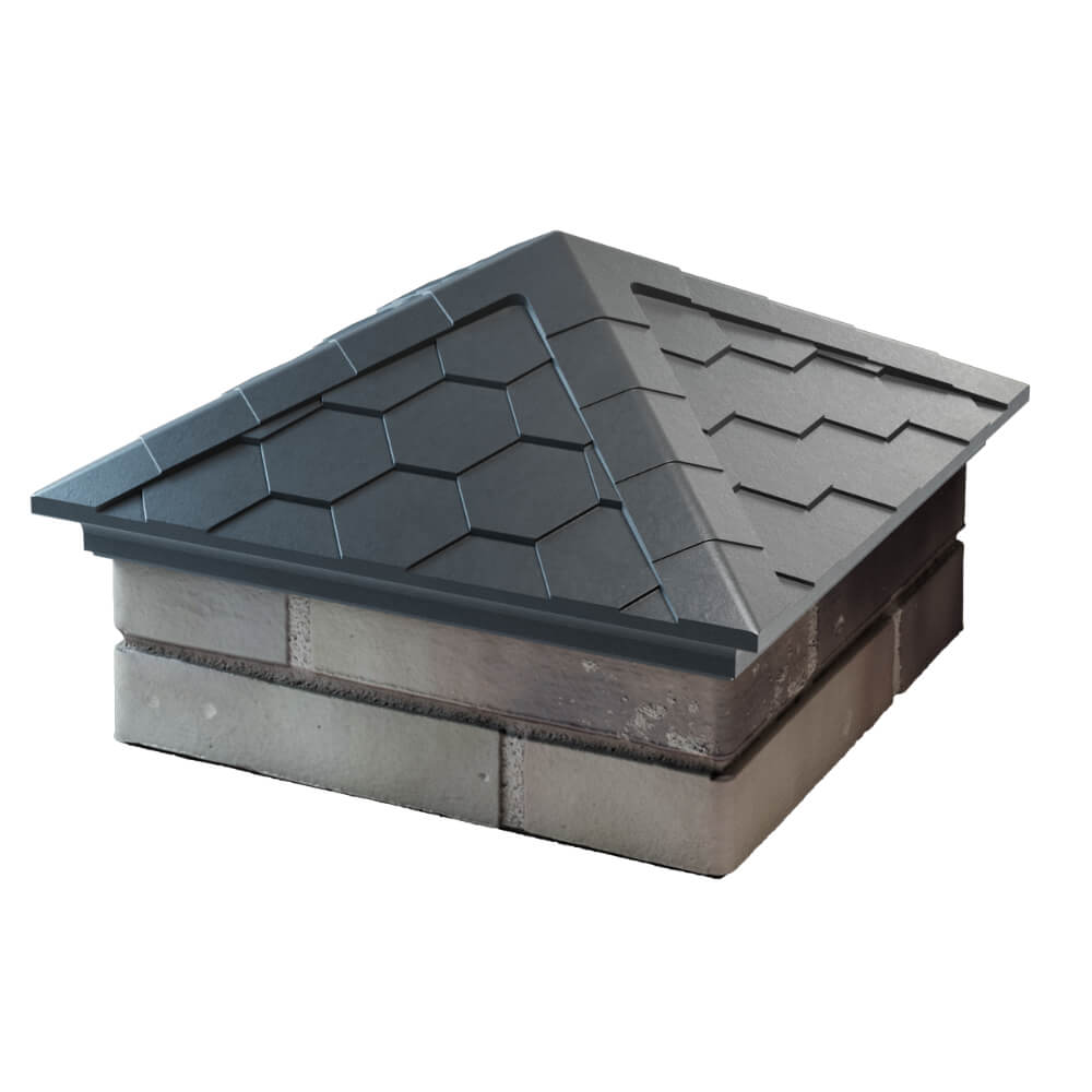 Колпак Zking Эверест Серый на столб 1.5х1.5 кирпича (390х390мм) в Рязани фото