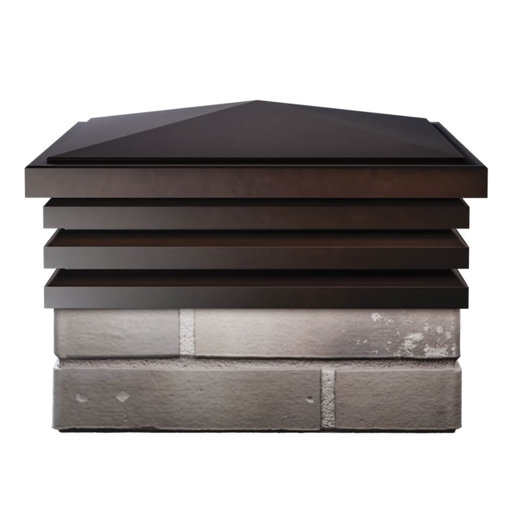 Колпак Zking Бона ХайТек Коричневый на столб 1.5х1.5 кирпича (385х385мм) Рязань фото