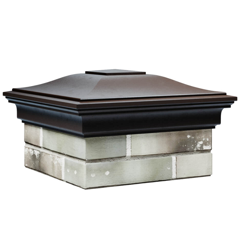 Колпак Zking Монблан Коричневый на столб 1.5х1.5 кирпича (385х385мм) в Рязани фото