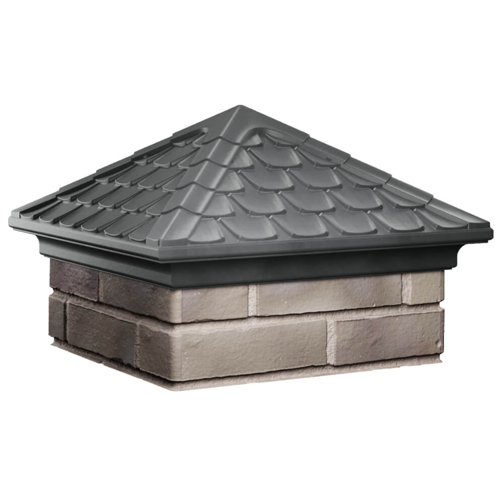 Колпак Zking Эльбрус Серый на столб 1.5х1.5 кирпича (385х385мм) в Рязани фото