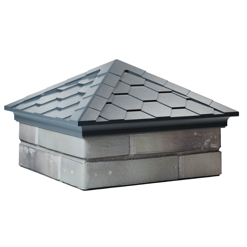 Колпак Zking Эверест Серый на столб 1.5х1.5 кирпича (390х390мм) в Рязани фото