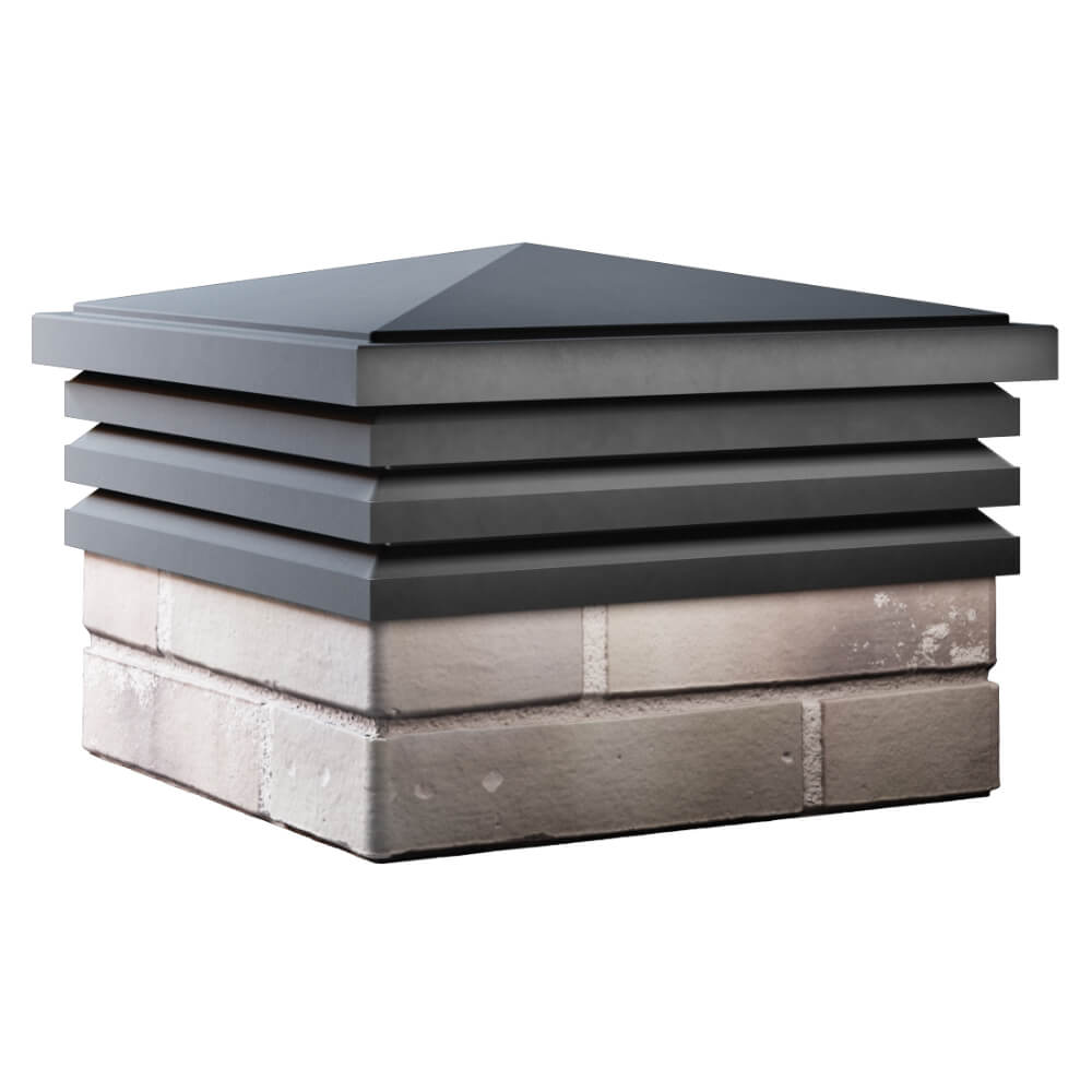 Колпак Zking Бона ХайТек Серый на столб 1.5х1.5 кирпича (385х385мм) в Рязани фото