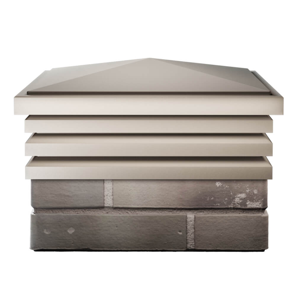 Колпак Zking Бона ХайТек Бежевый на столб 1.5х1.5 кирпича (385х385мм) Рязань фото