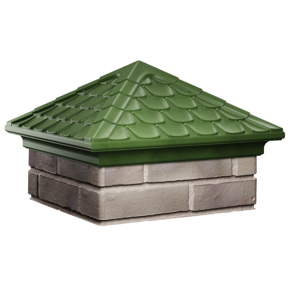 Колпак Zking Эльбрус Зеленый на столб 1.5х1.5 кирпича (385х385мм) в Рязани фото