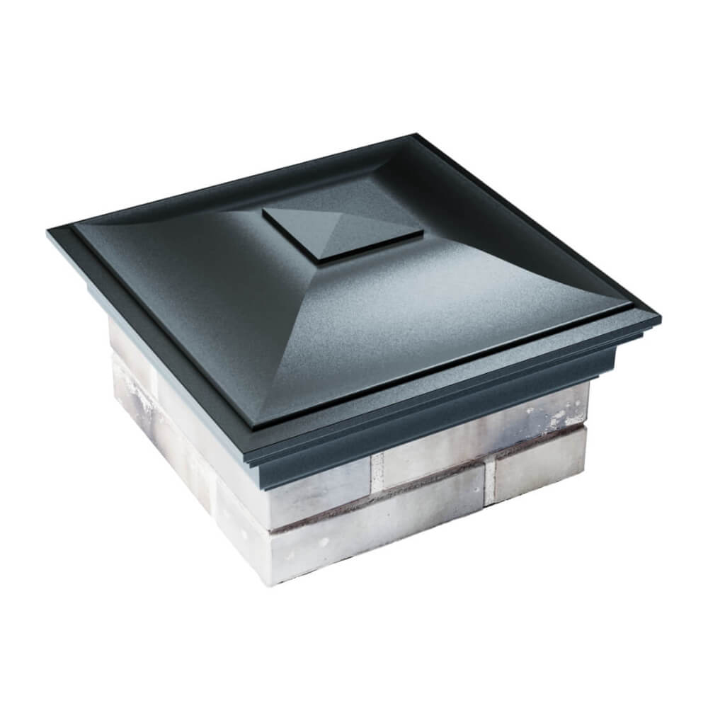 Колпак Zking Монблан Черный на столб 1.5х1.5 еврокирпича 0.7НФ (355х355мм) в Рязани фото