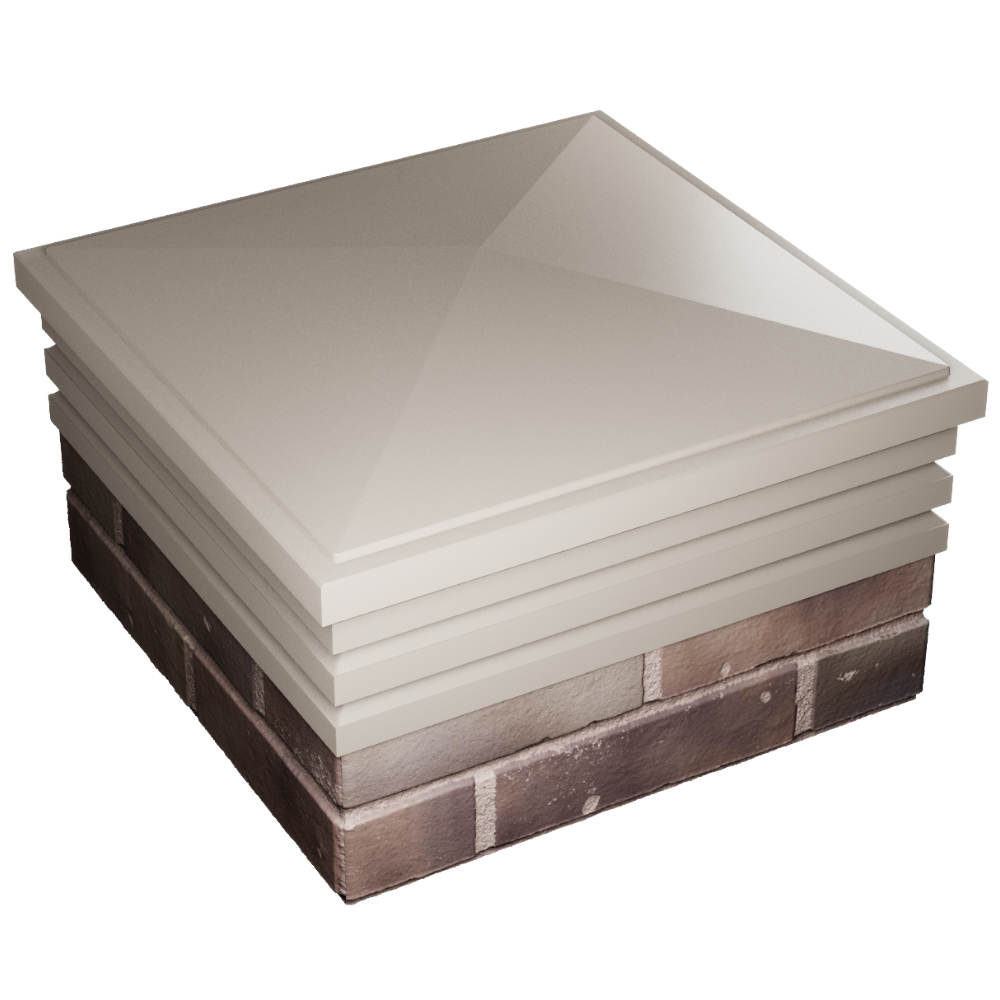 Колпак Zking Бона ХайТек Бежевый на столб 2х2 кирпича (513х513мм) в Рязани фото