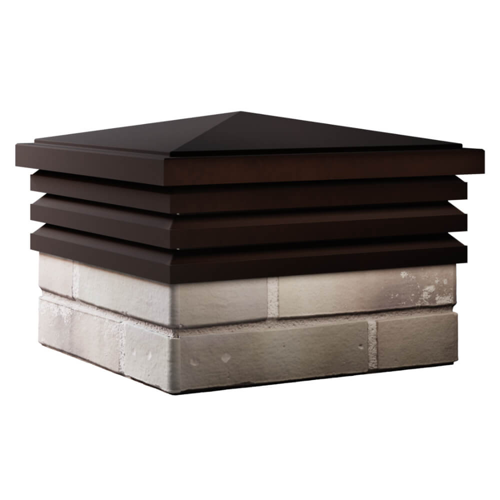 Колпак Zking Бона ХайТек Коричневый на столб 1.5х1.5 кирпича (385х385мм) в Рязани фото