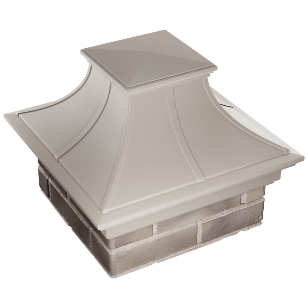 Колпак Zking Монблан Премиум Бежевый на столб 1.5х1.5 кирпича (385х385мм) в Рязани фото